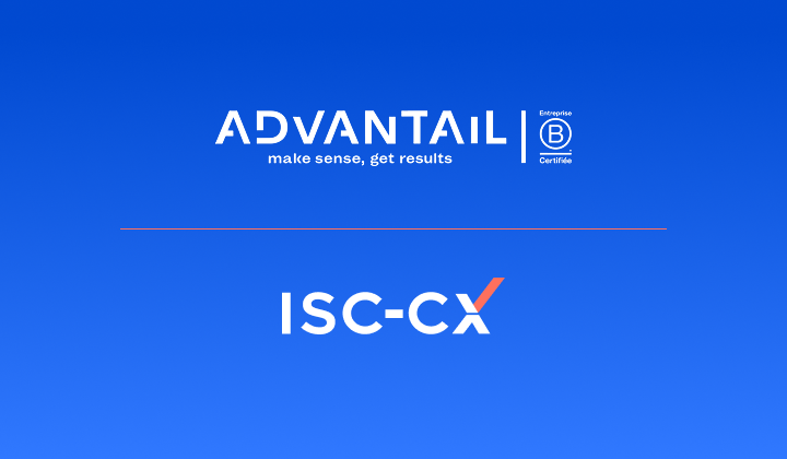 ISC-CX and Advantail partnership logo – collaborating for optimized retail customer experience.
